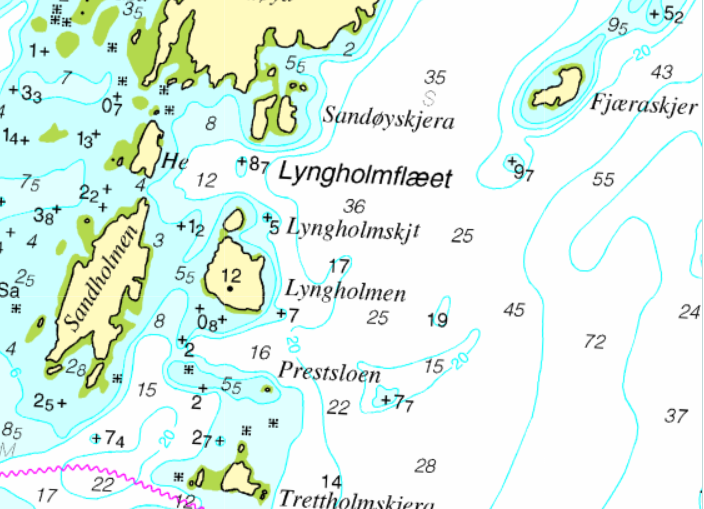 Eksempel av sjøkart